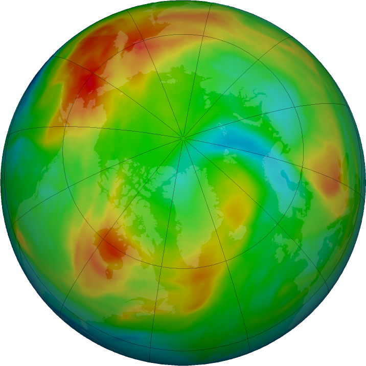 Arctic ozone map for 22 January 2022